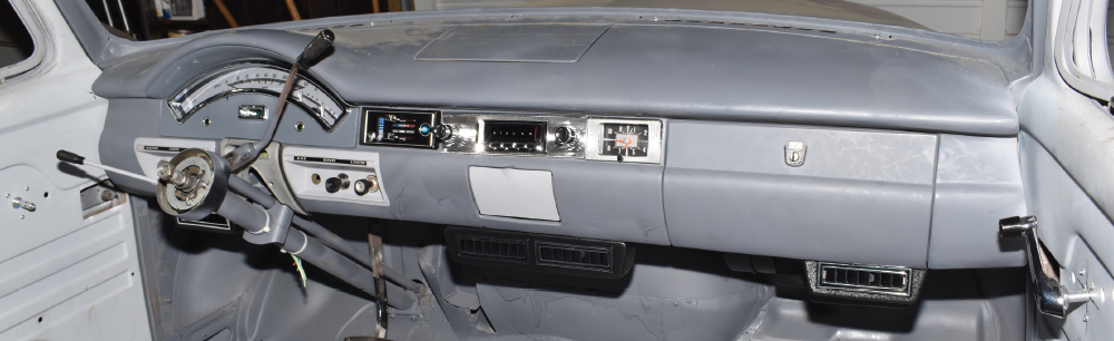 1951 Chevy dash interior AC vents full view installed underdash dual outlet