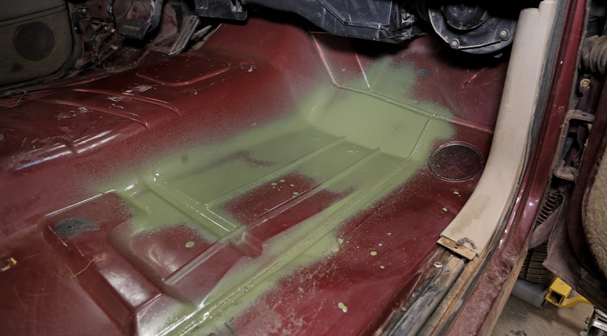 1995 Chevrolet Suburban primed interior floor pan restoration