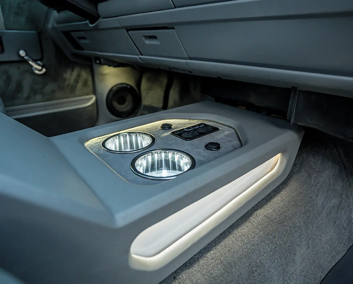 1993 Chevrolet C3500 Dually custom center console cupholders lighted panel