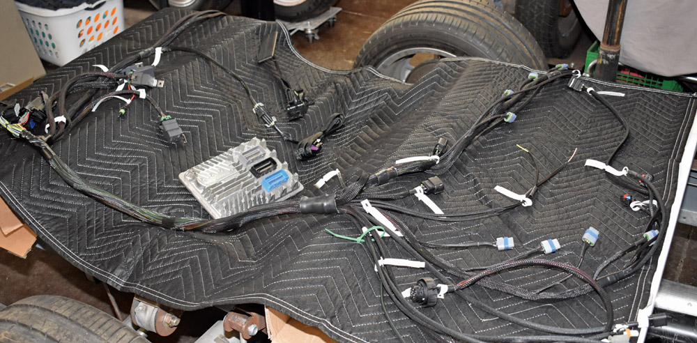 American Autowire complete wiring kit components organized before installation