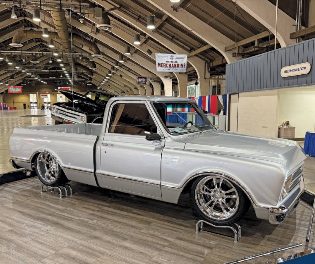 1967 Chevrolet C10 silver restomod show truck indoor display