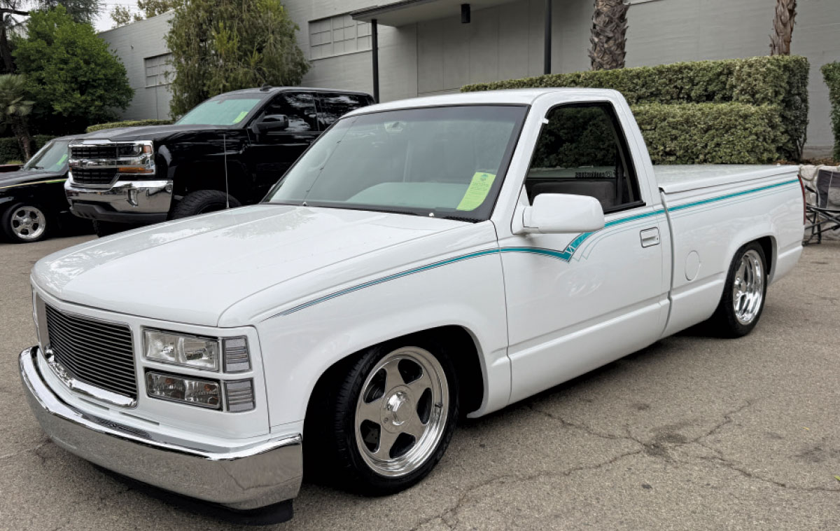 1993 Chevrolet C1500 white OBS sport truck lowered billet wheels