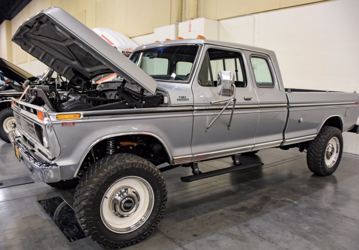 1977 Ford F-250 Ranger XLT silver lifted crew cab classic truck
