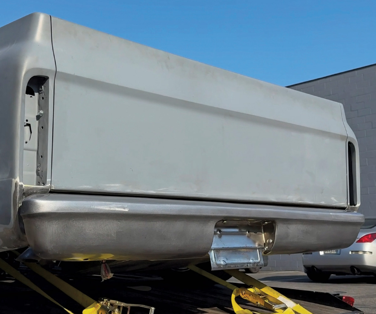 1967 c10 custom rear bumper final mockup trailer loaded fabrication complete