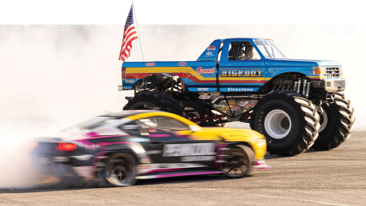 1990 Ford F-250 Bigfoot monster truck classic blue red yellow livery
