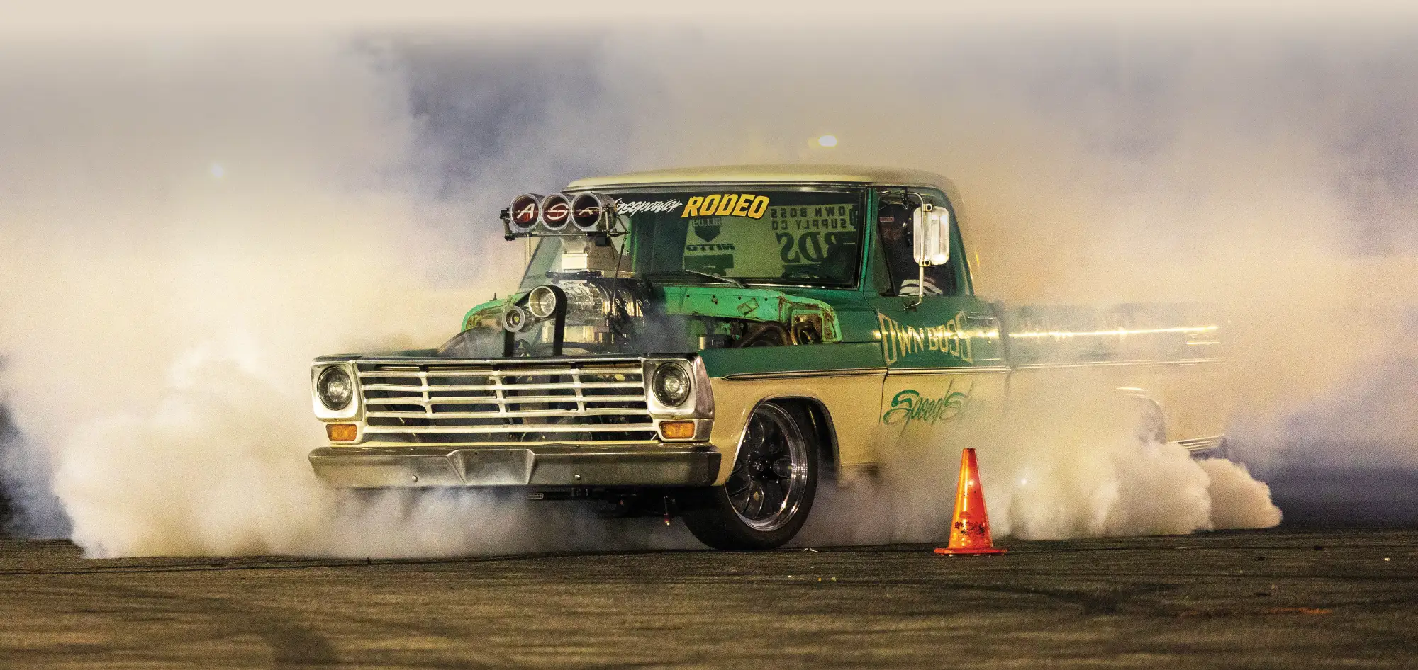 1967 Ford F-100 burnout truck supercharged smoky drift show truck