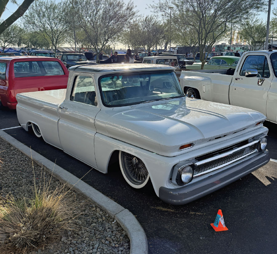 1964 c10 fleetside white wire wheels slammed ride classic styling concourse row