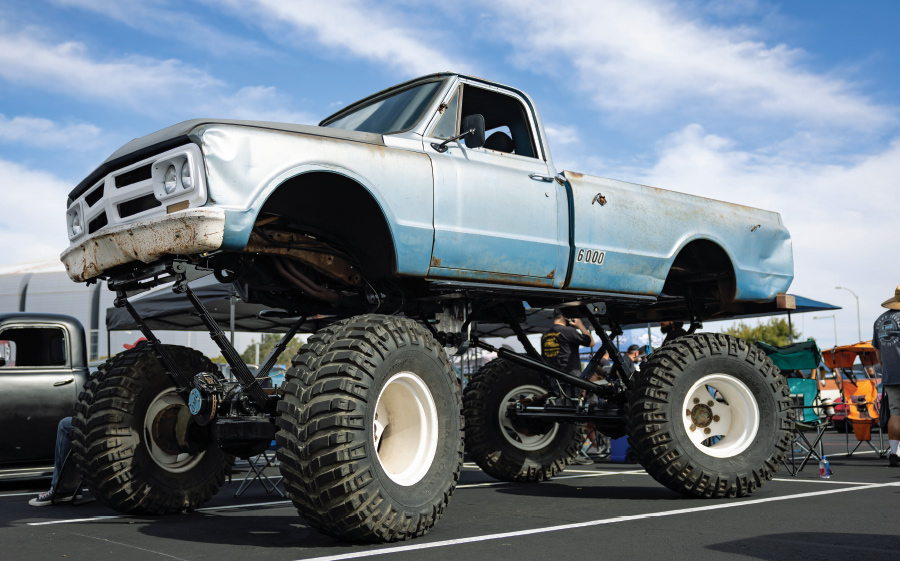 1967 c10 monster truck 6000 patina lifted full suspension articulation classic chevy