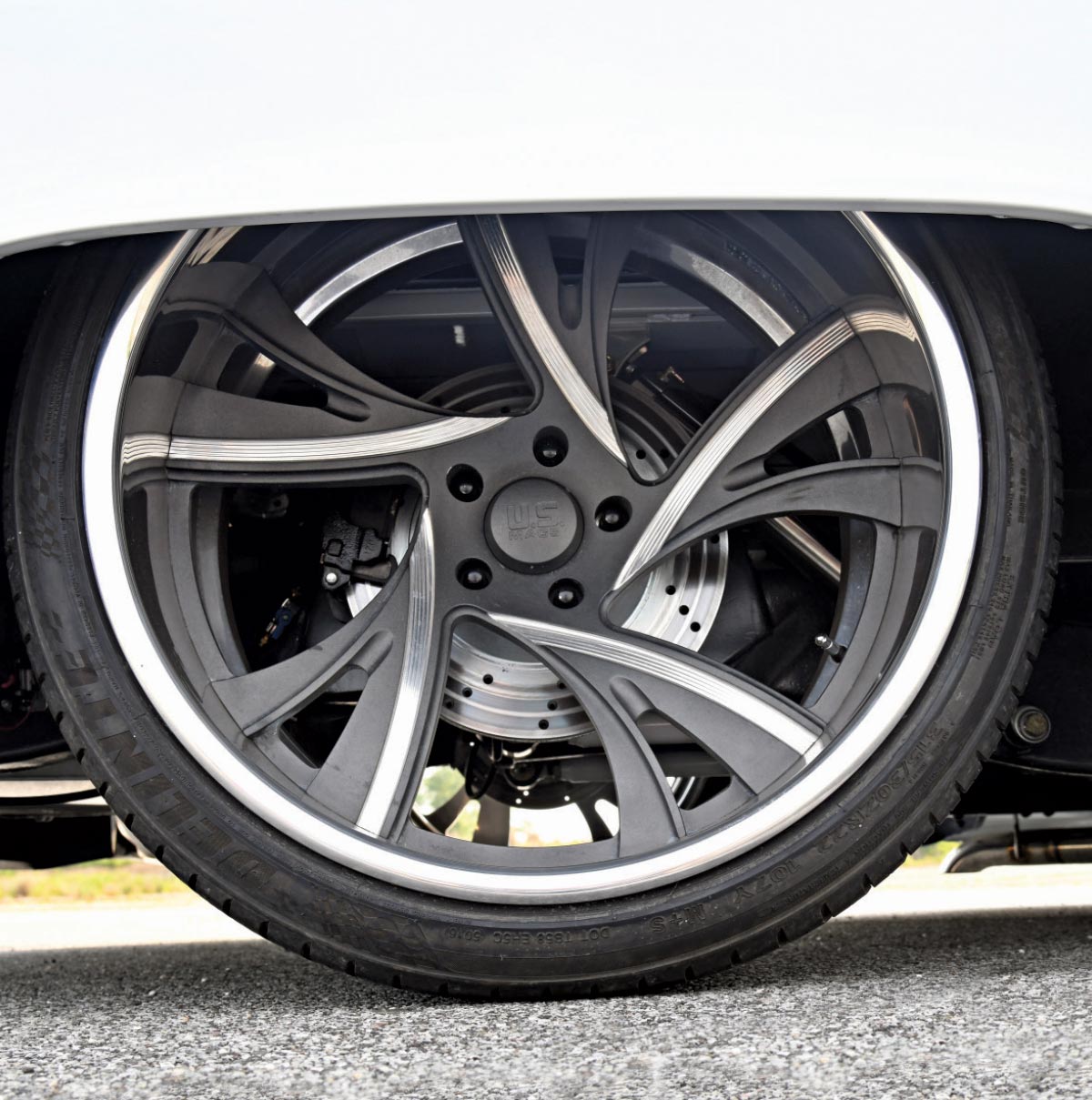 1986 Chevy C10 US Mags concave billet wheels Wilwood disc brakes tucked fitment