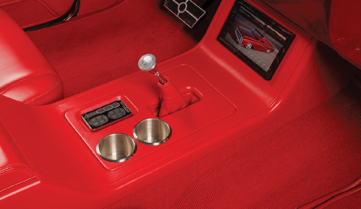 1971 Chevy Blazer center console touchscreen air ride controls cupholders
