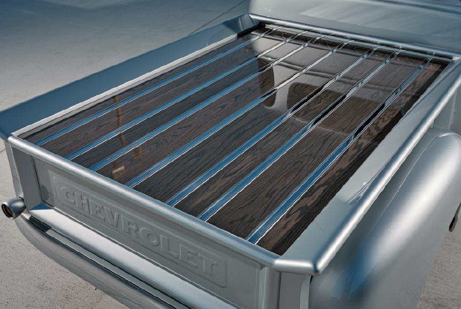 1953 chevy truck bed wood oak slats polished chrome strips