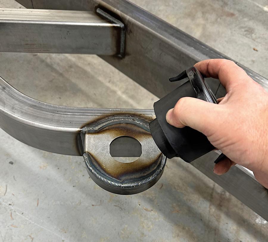 Installing an original style body mount on AME chassis.
