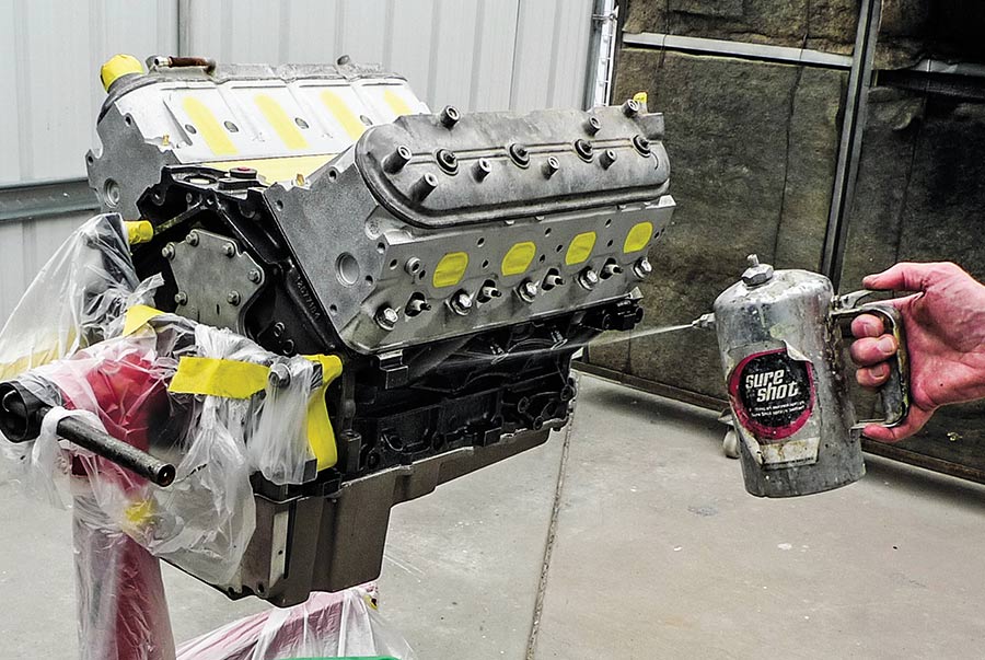 Applying an acetone bath as final paint prep