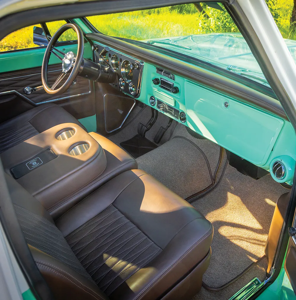 Custom interior with brown leather Slosh Bucket seats
