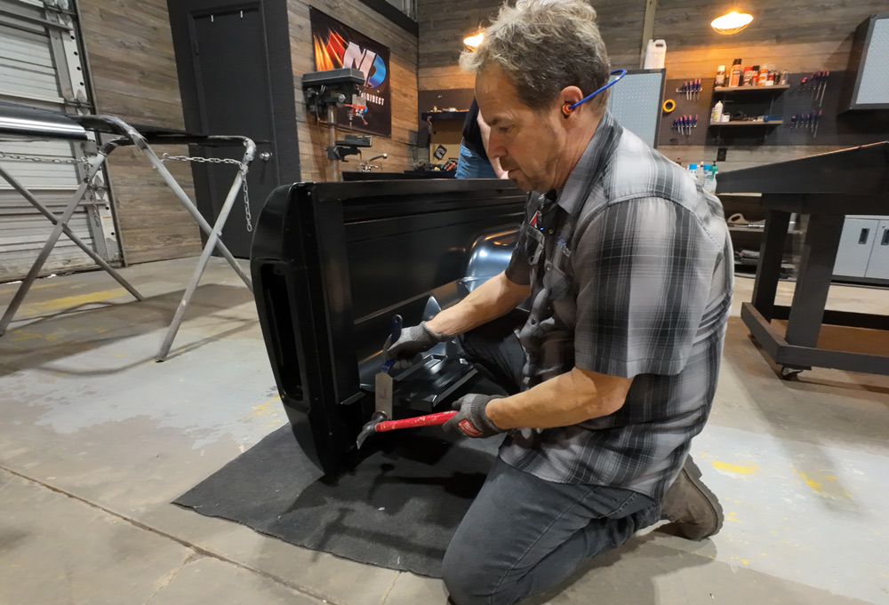 1978 Chevrolet C10 dentside long bed bedside hammer and dolly fitment process