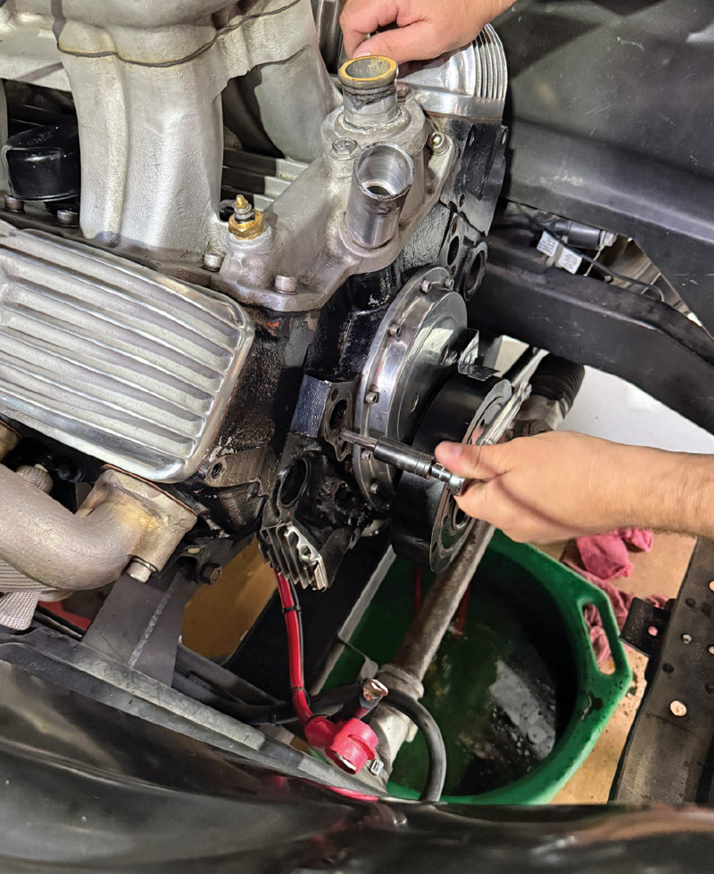 1953 Chevrolet 3100 V drive water pump spacer studs installation small block Chevy