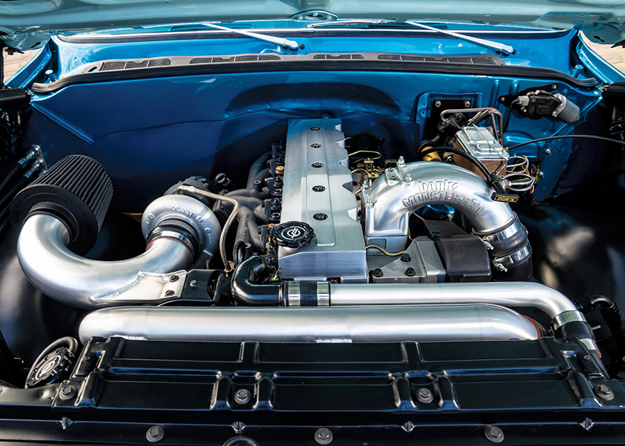 24-valve Cummins diesel engine swap under the hood.