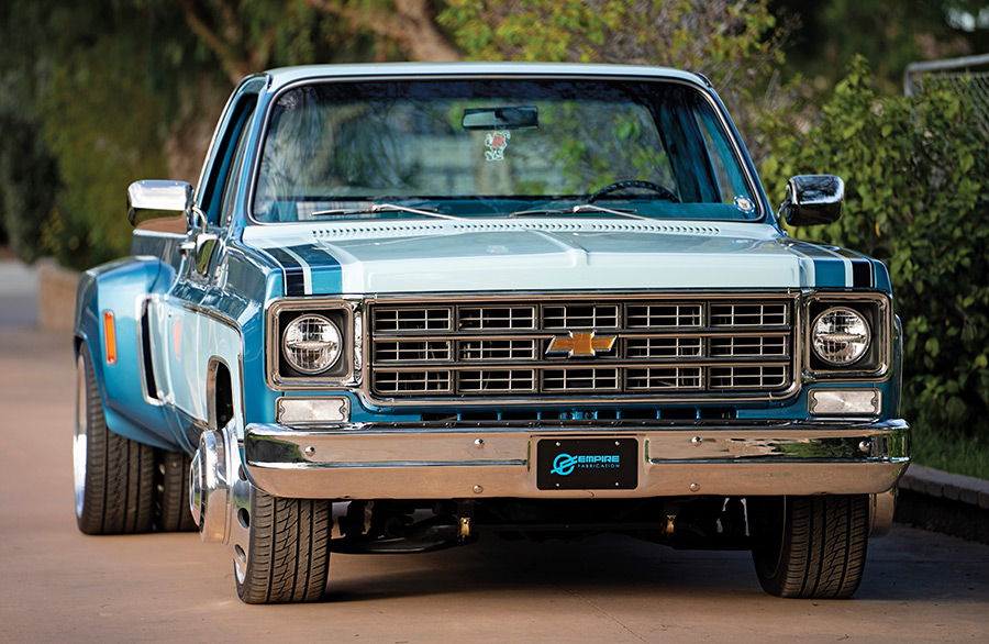 Front view of the 1978 Chevy grille and bumper.