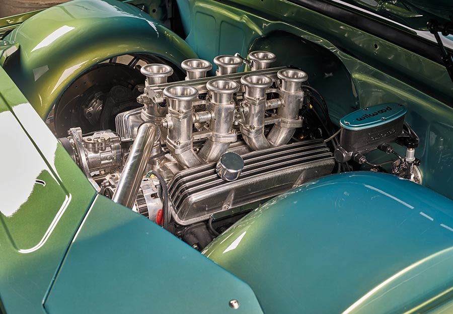 Close-up of the Speedmaster eight-stack fuel injection system