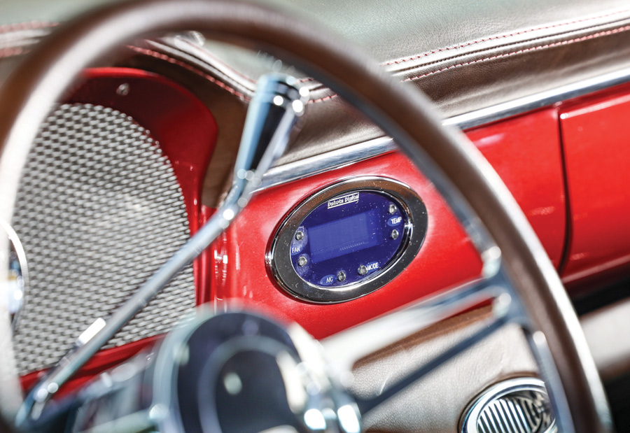 Dakota Digital climate control panel in a custom dash.
