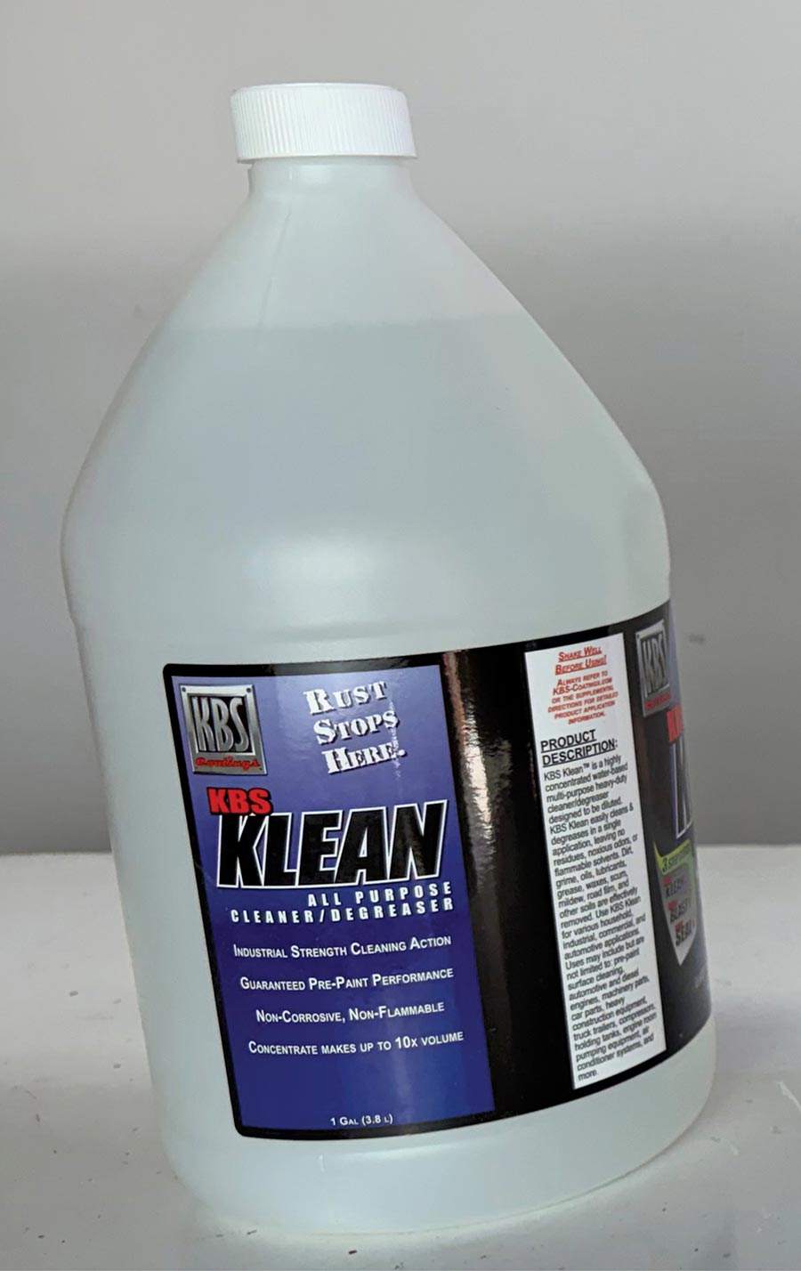 One gallon bottle of KBS Klean cleaner degreaser.