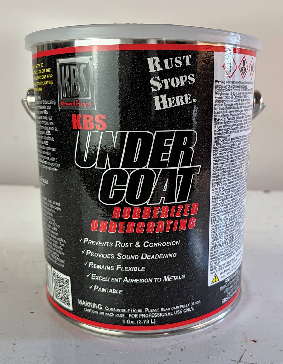 Can of KBS Under Coat rubberized undercoating.