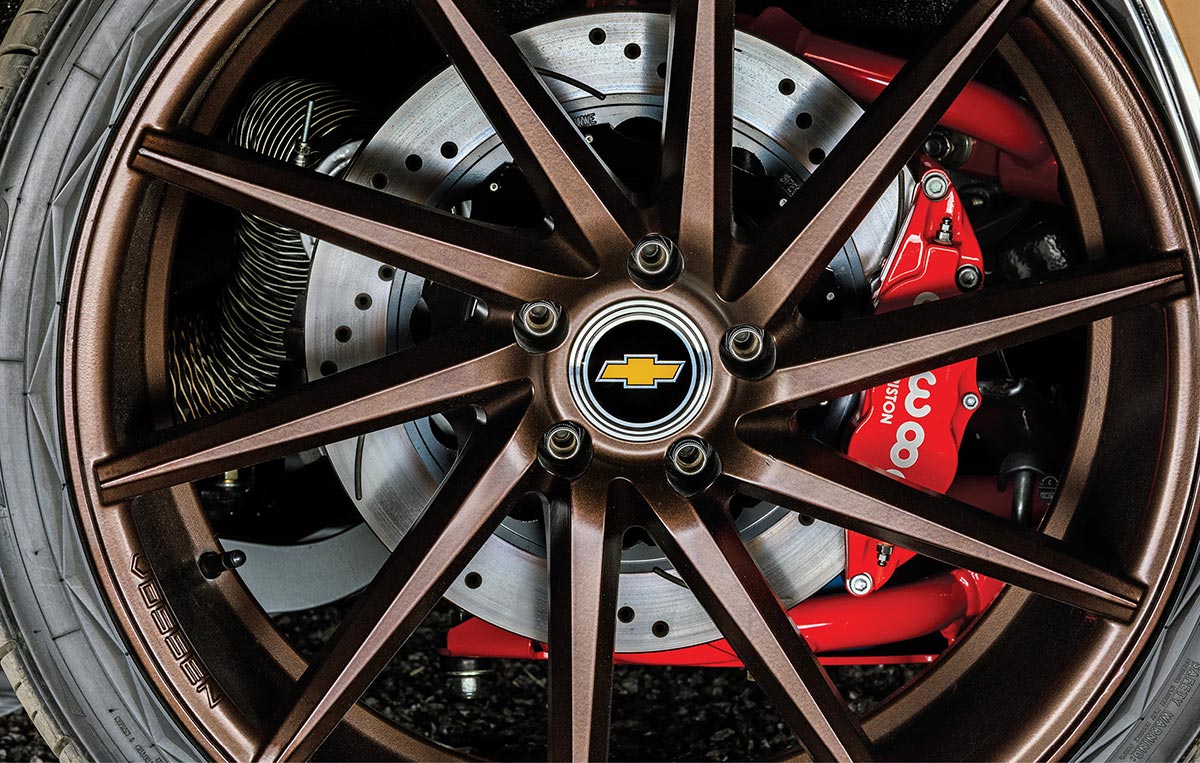Vossen SVT wheel and Wilwood six-piston brake caliper.