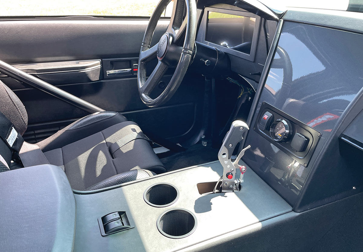 Custom interior with racing seat and modern center console