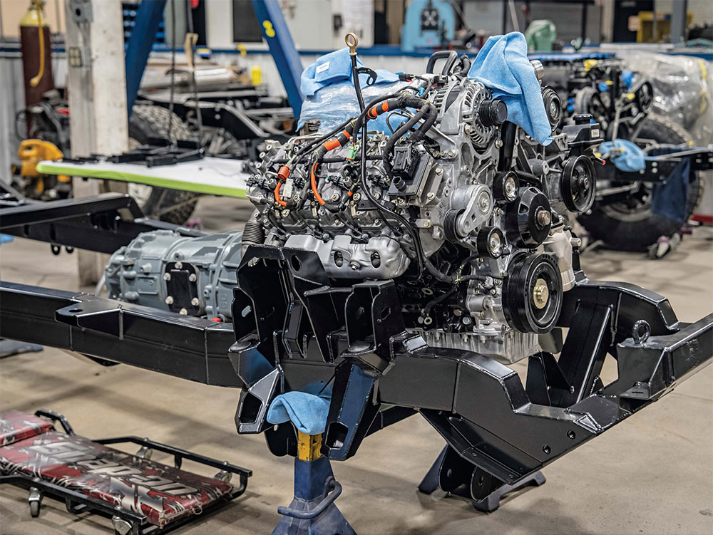 Duramax diesel engine installed in new chassis.