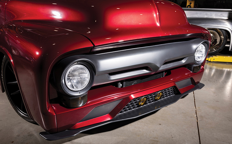 Detail of the truck's front grille and GT-inspired pan.