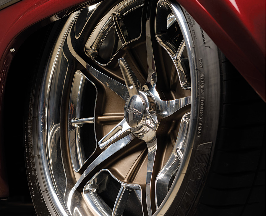 Schott Split Window wheel and Wilwood disc brake.