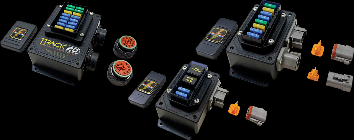 American Autowire Track20 modular wiring system components.